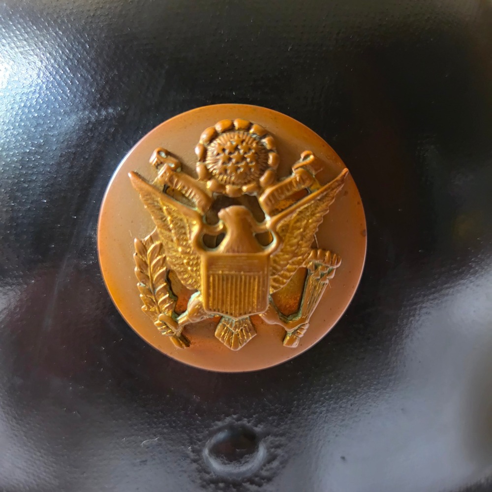 US Army M1 Helmet Liner Men OS Black Great Seal Insignia Military Collectors - Picture 2 of 11